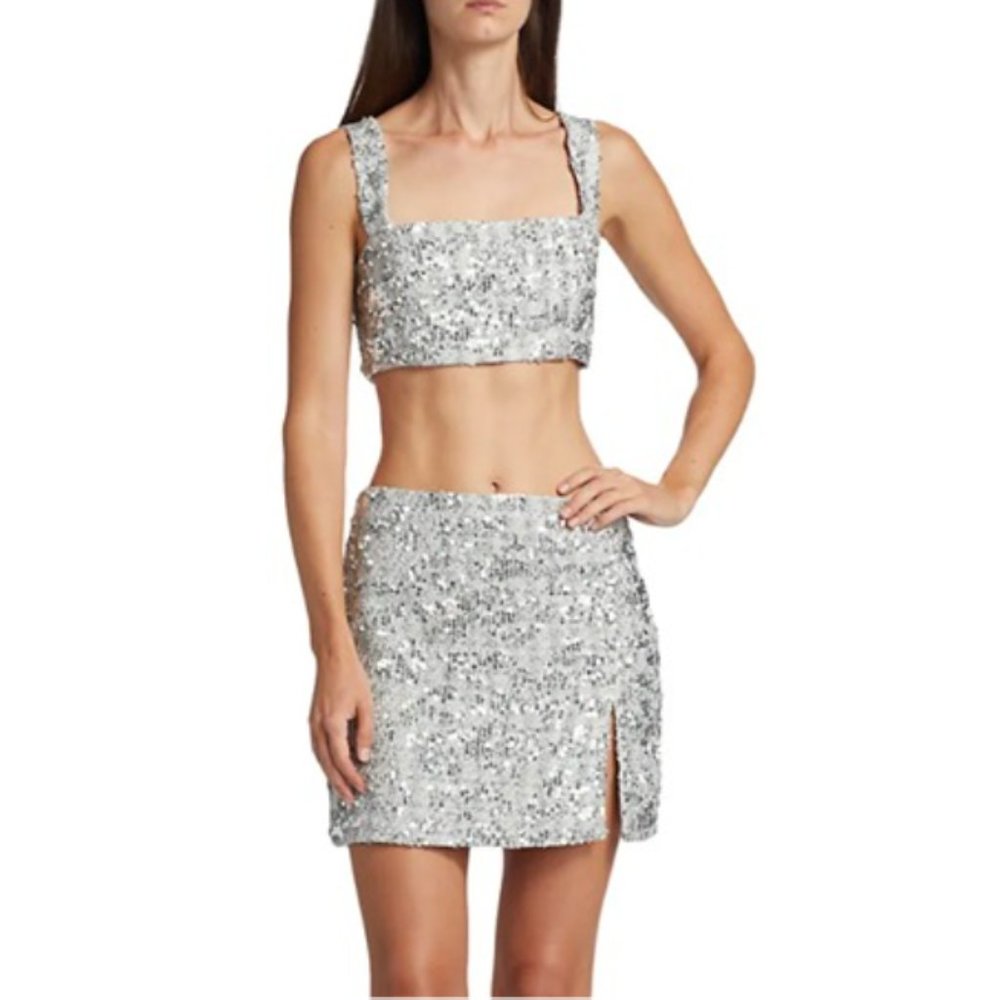 NWT Amanda Uprichard Dale Sequin Mini Skirt in Size Medium.